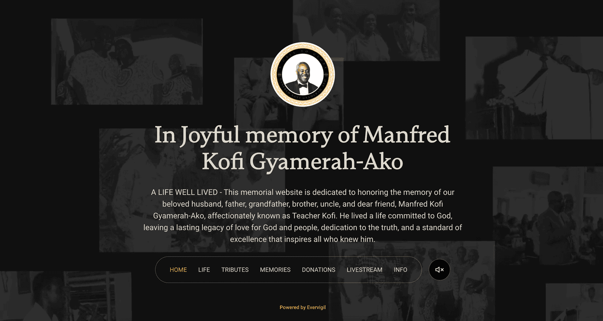 Teacher Kofi Tribute Website